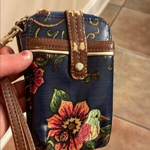 Sakroots Blue and Brown Floral Wallet